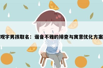 观字男孩取名：谐音不雅的排查与寓意优化方案