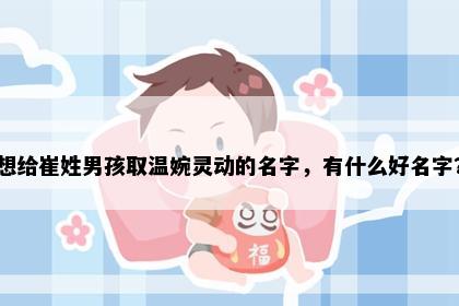想给崔姓男孩取温婉灵动的名字，有什么好名字？