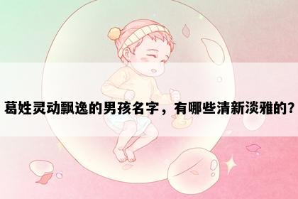 葛姓灵动飘逸的男孩名字，有哪些清新淡雅的？