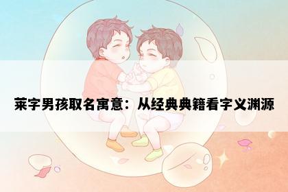 莱字男孩取名寓意：从经典典籍看字义渊源