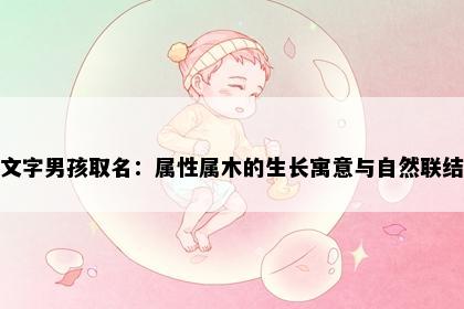 文字男孩取名：属性属木的生长寓意与自然联结