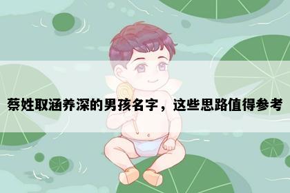 蔡姓取涵养深的男孩名字，这些思路值得参考