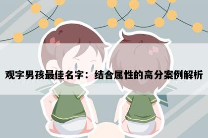 观字男孩最佳名字：结合属性的高分案例解析
