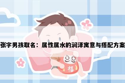张字男孩取名：属性属水的润泽寓意与搭配方案