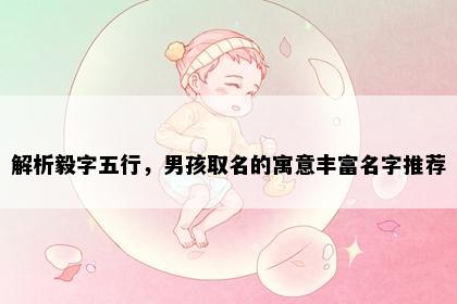 解析毅字五行，男孩取名的寓意丰富名字推荐