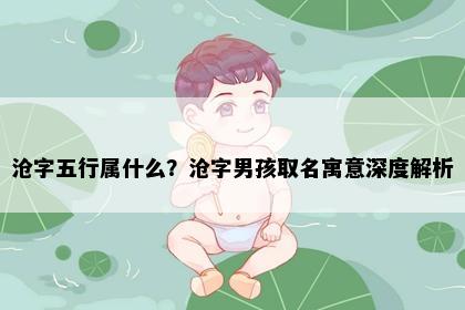 沧字五行属什么？沧字男孩取名寓意深度解析