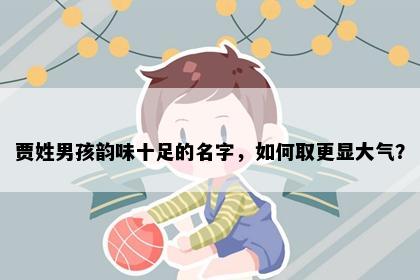 贾姓男孩韵味十足的名字，如何取更显大气？