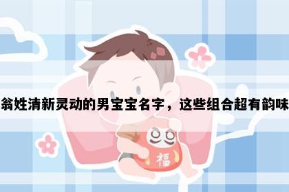 翁姓清新灵动的男宝宝名字，这些组合超有韵味