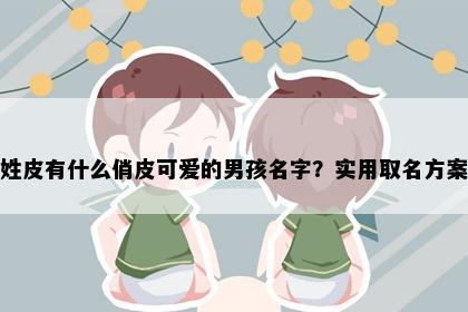 姓皮有什么俏皮可爱的男孩名字？实用取名方案