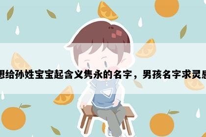想给孙姓宝宝起含义隽永的名字，男孩名字求灵感