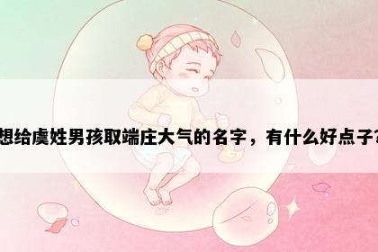 想给虞姓男孩取端庄大气的名字，有什么好点子？