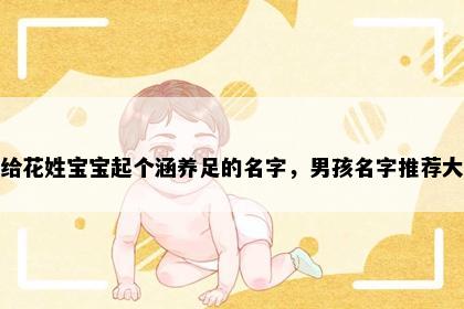 想给花姓宝宝起个涵养足的名字，男孩名字推荐大全