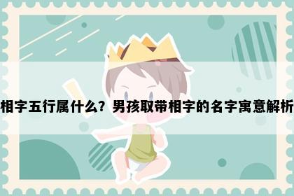 相字五行属什么？男孩取带相字的名字寓意解析