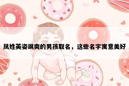 凤姓英姿飒爽的男孩取名，这些名字寓意美好
